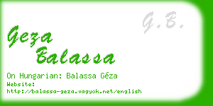 geza balassa business card