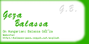 geza balassa business card